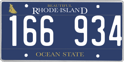 RI license plate 166934