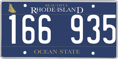 RI license plate 166935