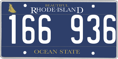 RI license plate 166936