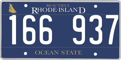 RI license plate 166937