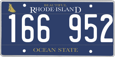 RI license plate 166952