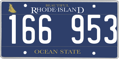 RI license plate 166953