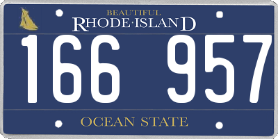 RI license plate 166957
