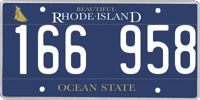 RI license plate 166958