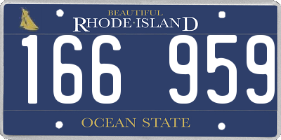 RI license plate 166959