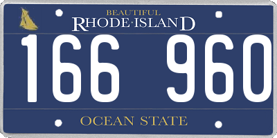 RI license plate 166960