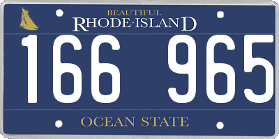 RI license plate 166965