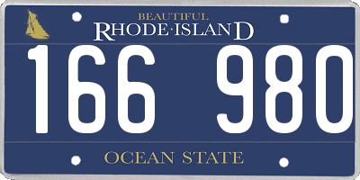 RI license plate 166980