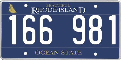 RI license plate 166981