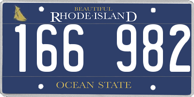 RI license plate 166982