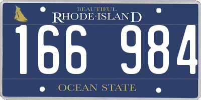 RI license plate 166984