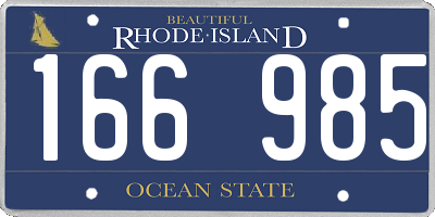 RI license plate 166985