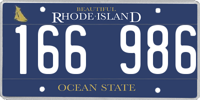 RI license plate 166986