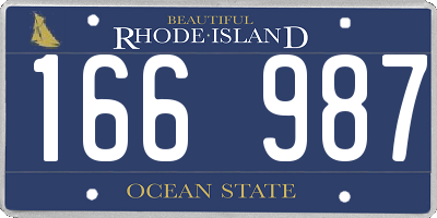 RI license plate 166987