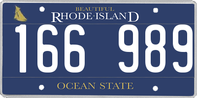 RI license plate 166989