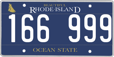 RI license plate 166999