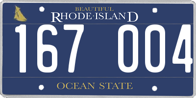 RI license plate 167004