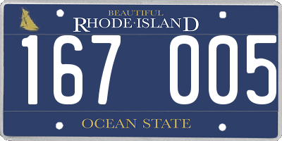 RI license plate 167005