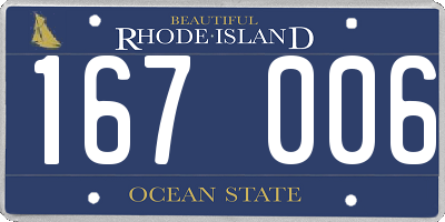 RI license plate 167006