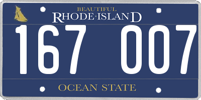 RI license plate 167007