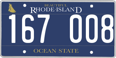 RI license plate 167008