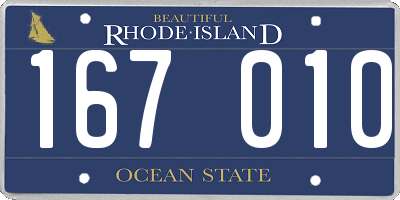 RI license plate 167010