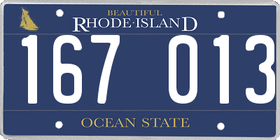 RI license plate 167013