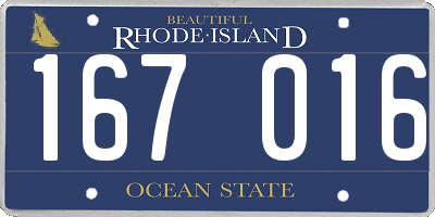 RI license plate 167016