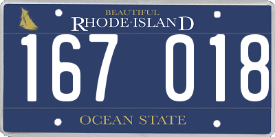 RI license plate 167018