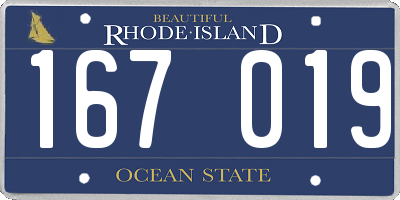 RI license plate 167019