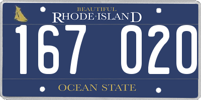 RI license plate 167020