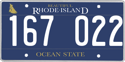 RI license plate 167022
