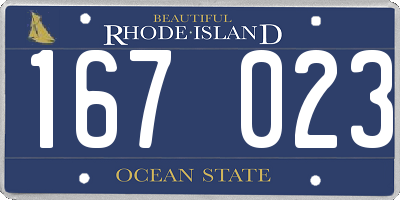 RI license plate 167023