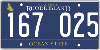 RI license plate 167025