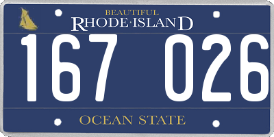 RI license plate 167026