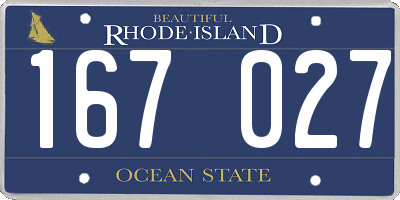 RI license plate 167027