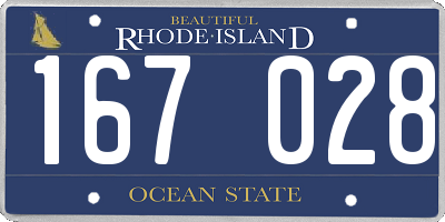 RI license plate 167028
