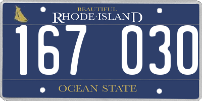 RI license plate 167030