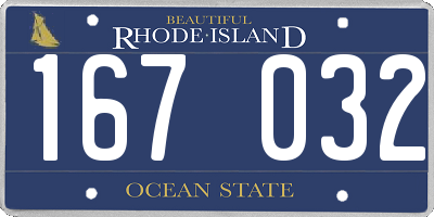 RI license plate 167032
