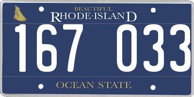 RI license plate 167033