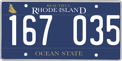 RI license plate 167035