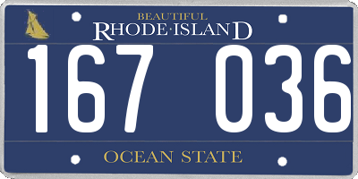 RI license plate 167036