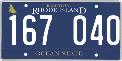 RI license plate 167040