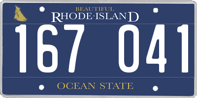 RI license plate 167041
