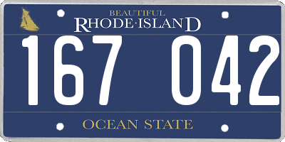 RI license plate 167042