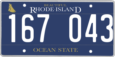 RI license plate 167043