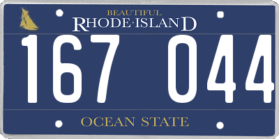 RI license plate 167044