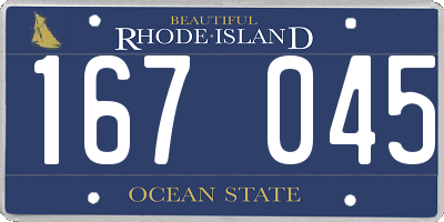 RI license plate 167045
