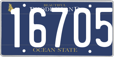 RI license plate 16705