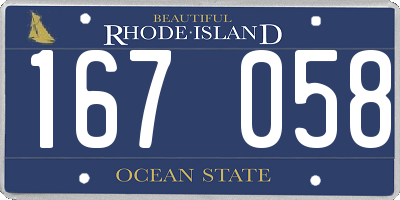 RI license plate 167058